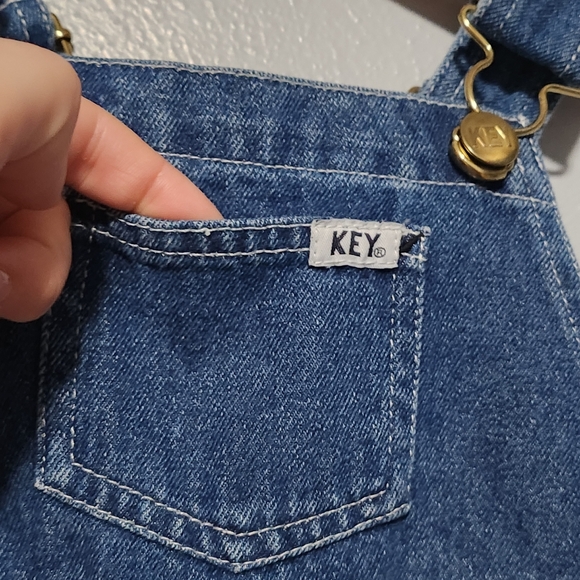 KEY Denim Overalls 12 Months Baby Boy Blue Farmcore Blue Collar Country Western - Picture 4 of 12